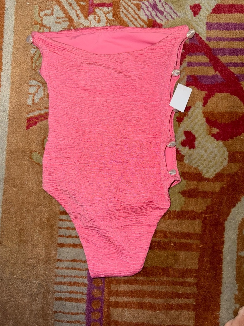 La Porte XS Stephanie jacquard one piece swimsuit bubblegum - Picture 9 of 9